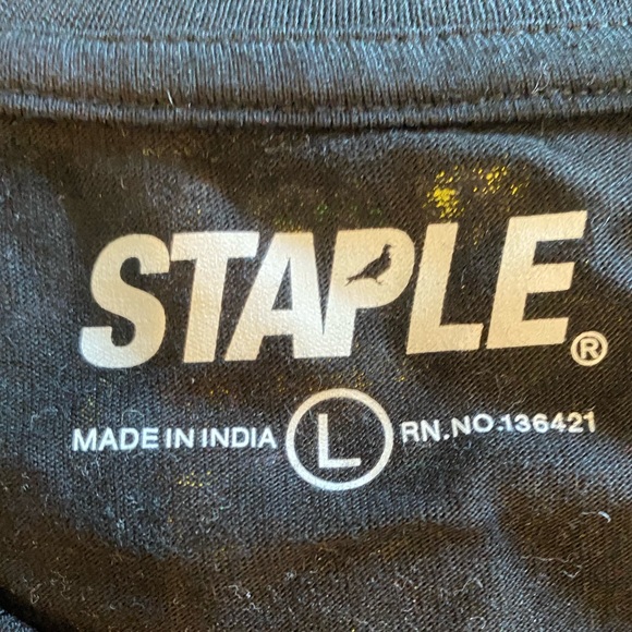 Staple Black Paint Splatter T-Shirt, Mens Size L - Picture 3 of 4